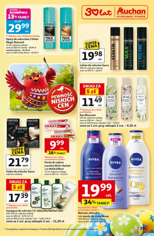 Auchan - gazetka promocyjna Gazetka 30 Lat Hipermarket Auchan od czwartku 19.03 do środy 25.03 - strona 39
