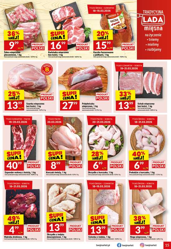 Twój Market - gazetka promocyjna Gazetka od środy 18.03 do wtorku 24.03 - strona 15