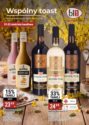 bi1 - gazetka promocyjna Gazetka Wspólny toast od środy 18.03 do soboty 04.04