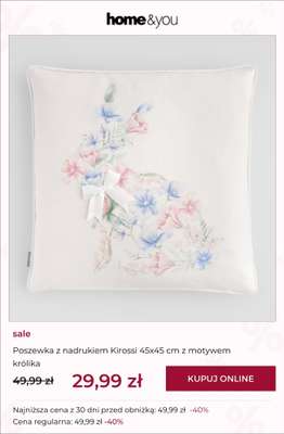 Poszewka z nadrukiem Kirosi 45x45 cm z motywem królika