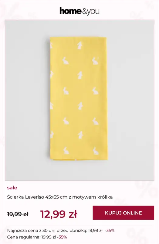 home&you - gazetka promocyjna SALE: Kolekcje wielkanocne od wtorku 17.03  - strona 13
