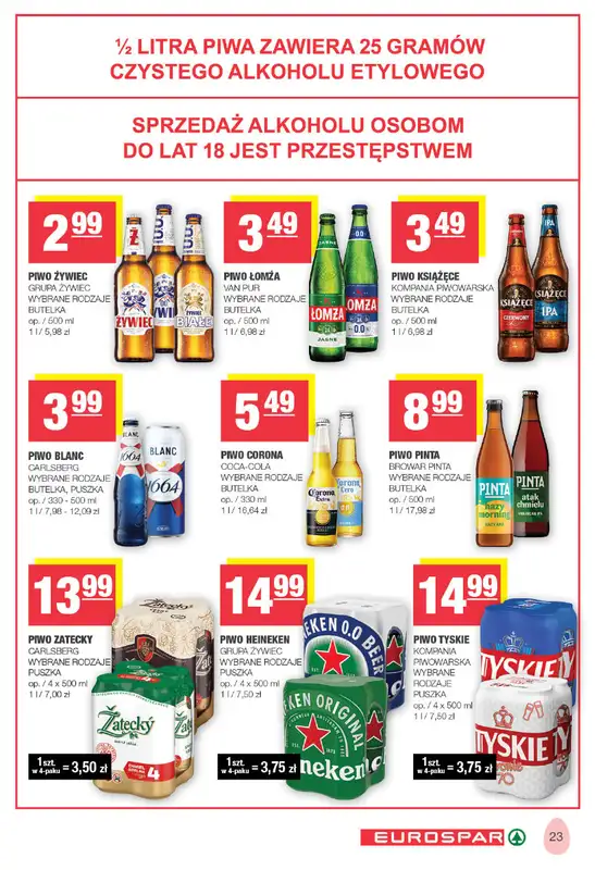 SPAR - gazetka promocyjna Gazetka Eurospar od poniedziałku 23.03 do soboty 04.04 - strona 23