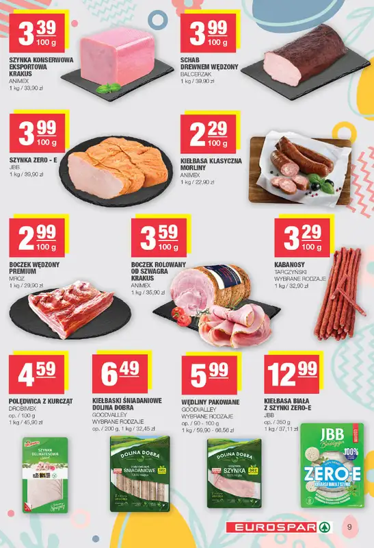 SPAR - gazetka promocyjna Gazetka Eurospar od poniedziałku 23.03 do soboty 04.04 - strona 9