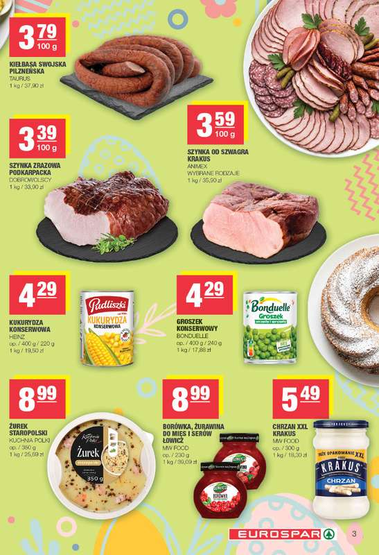 SPAR - gazetka promocyjna Gazetka Eurospar od poniedziałku 23.03 do soboty 04.04 - strona 3