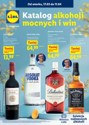 Lidl - gazetka promocyjna Katalog alkoholi mocnych i win  do soboty 11.04