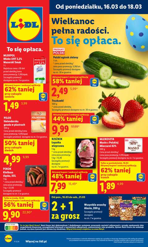 Lidl - gazetka promocyjna Oferta od poniedziałku od poniedziałku 16.03 do środy 18.03
