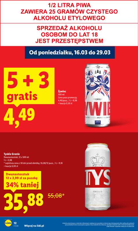 Lidl - gazetka promocyjna Oferta od poniedziałku od poniedziałku 16.03 do środy 18.03 - strona 12