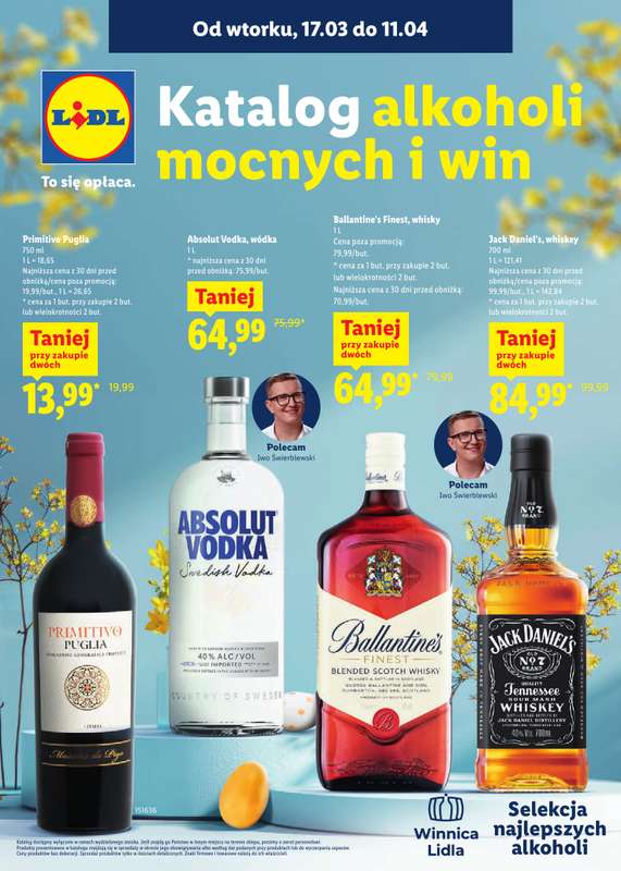 Lidl - gazetka promocyjna Katalog alkoholi mocnych i win od wtorku 17.03 do soboty 11.04