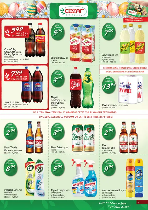 CEZAR Delikatesy - gazetka promocyjna Gazetka od czwartku 19.03 do soboty 04.04 - strona 9