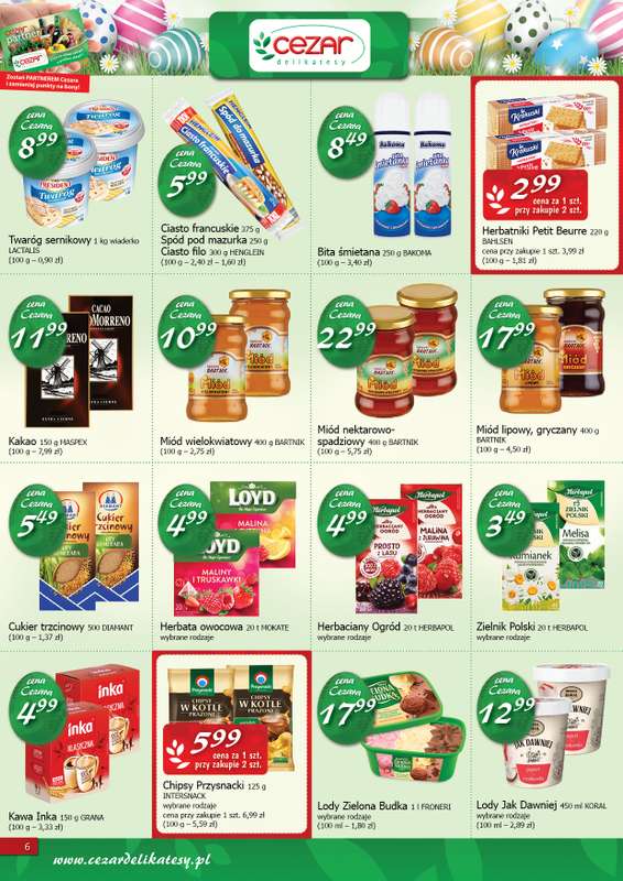 CEZAR Delikatesy - gazetka promocyjna Gazetka od czwartku 19.03 do soboty 04.04 - strona 6