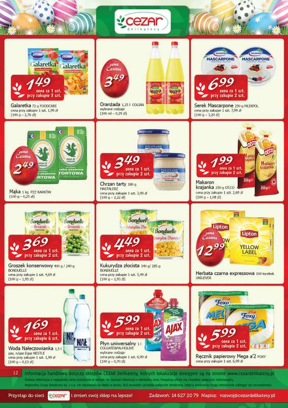 CEZAR Delikatesy - gazetka promocyjna Gazetka od czwartku 19.03 do soboty 04.04 - strona 12