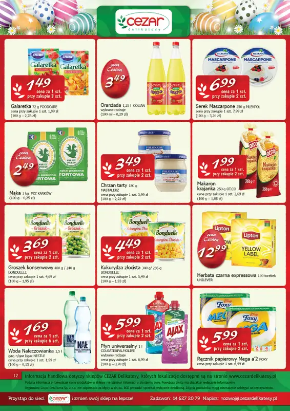 CEZAR Delikatesy - gazetka promocyjna Gazetka od czwartku 19.03 do soboty 04.04 - strona 12