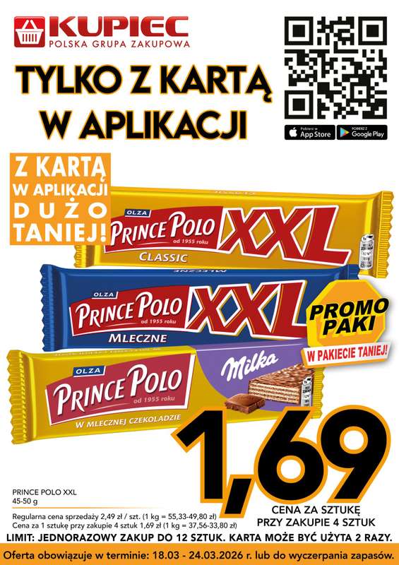 Kupiec - gazetka promocyjna Promopaki od środy 18.03 do wtorku 24.03