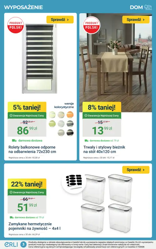 ERLI - gazetka promocyjna Urządzaj dom, doposaż warsztat – sprawdź okazje! od środy 18.03 do niedzieli 22.03 - strona 3