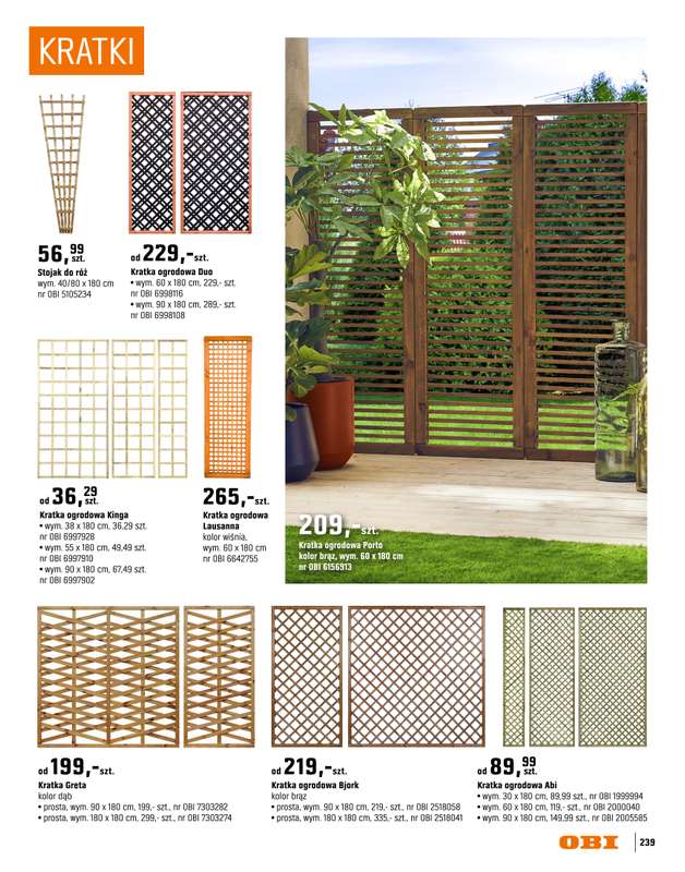 OBI - gazetka promocyjna Katalog Ogród od środy 18.03 do niedzieli 31.05 - strona 239