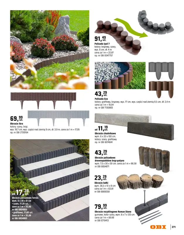 OBI - gazetka promocyjna Katalog Ogród od środy 18.03 do niedzieli 31.05 - strona 271