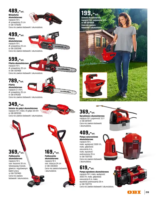 OBI - gazetka promocyjna Katalog Ogród od środy 18.03 do niedzieli 31.05 - strona 219