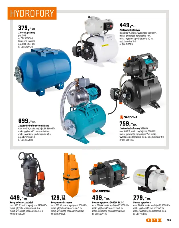 OBI - gazetka promocyjna Katalog Ogród od środy 18.03 do niedzieli 31.05 - strona 185
