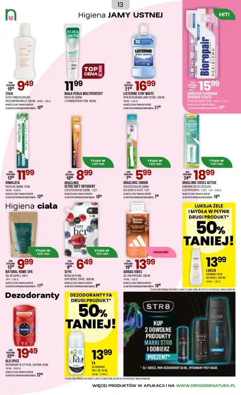 Drogerie Natura - gazetka promocyjna Gazetka od środy 18.03 do poniedziałku 30.03 - strona 13
