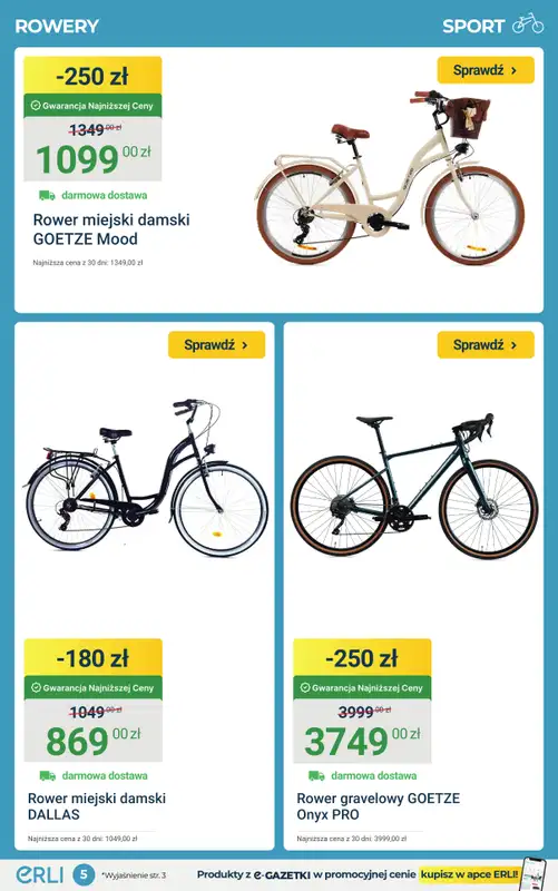 ERLI - gazetka promocyjna Rowery, hulajnogi i bieżnie taniej do -25%! od piątku 20.03 do niedzieli 22.03 - strona 5