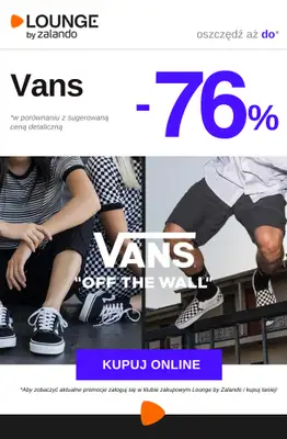 Lounge by Zalando - gazetka promocyjna Do -76% VANS od środy 18.03 do soboty 21.03
