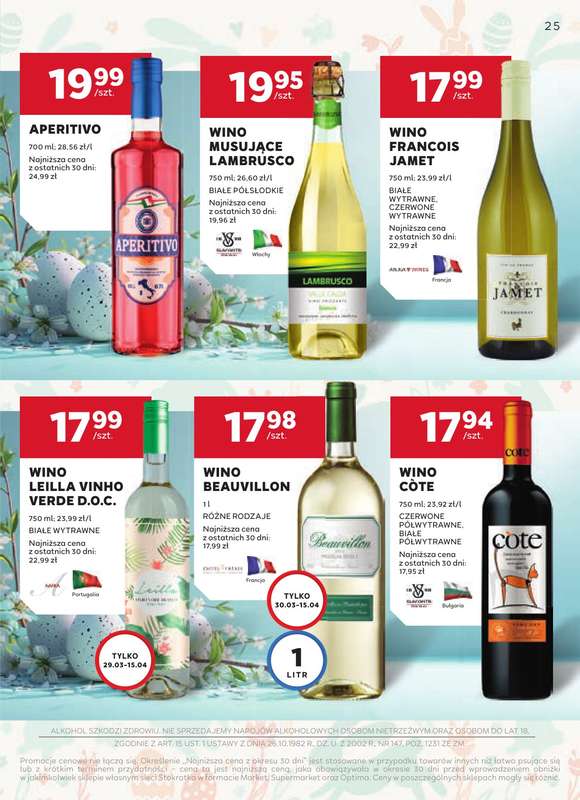 Stokrotka - gazetka promocyjna W dobrym smaku od czwartku 19.03 do środy 15.04 - strona 25