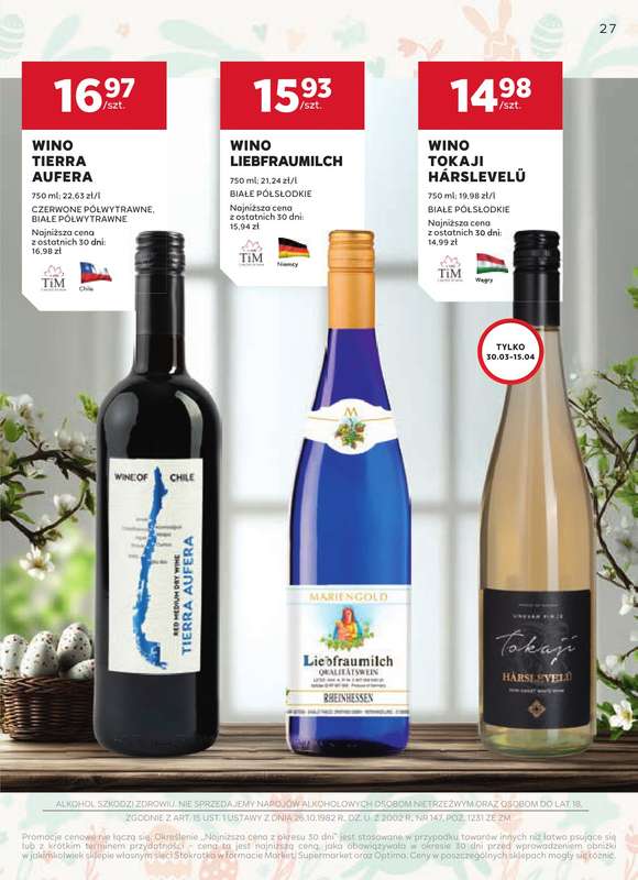 Stokrotka - gazetka promocyjna W dobrym smaku od czwartku 19.03 do środy 15.04 - strona 27