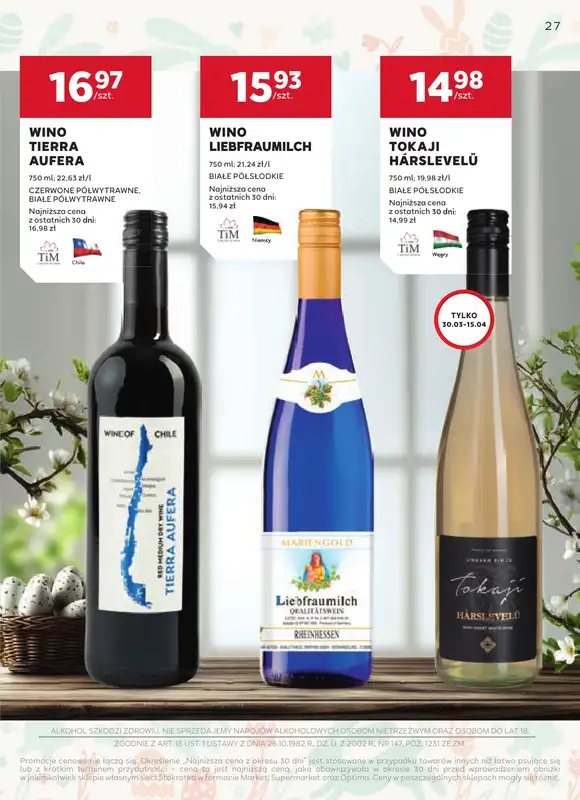 Stokrotka - gazetka promocyjna W dobrym smaku od czwartku 19.03 do środy 15.04 - strona 27