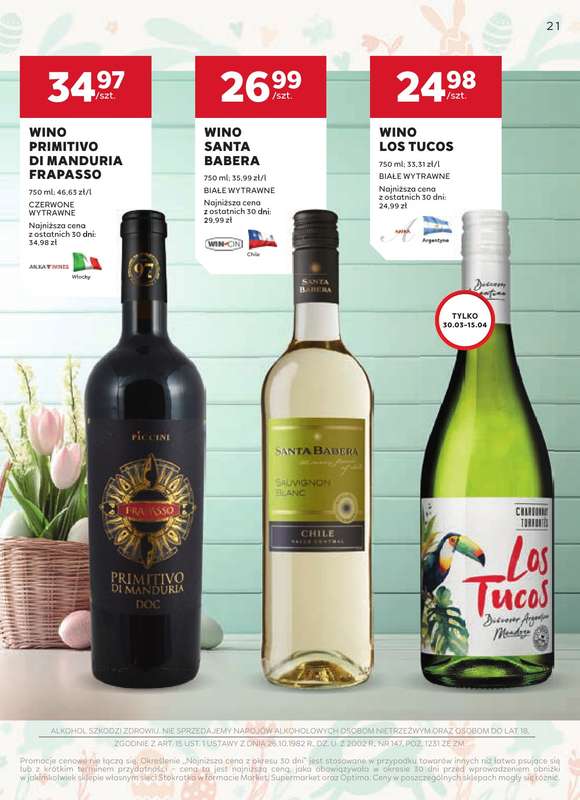 Stokrotka - gazetka promocyjna W dobrym smaku od czwartku 19.03 do środy 15.04 - strona 21