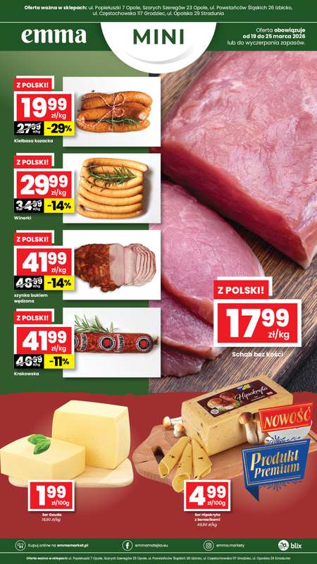 emma MARKET - gazetka promocyjna Oferta Emma Mini od czwartku 19.03 do środy 25.03