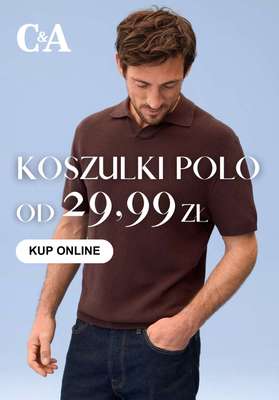 C&A - gazetka promocyjna Koszulki polo od 29,99 zł od środy 18.03 