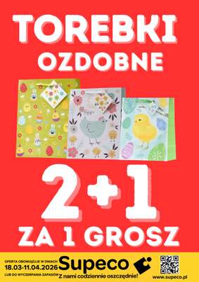 Supeco - gazetka promocyjna Torebki ozdobne od środy 18.03 do soboty 11.04