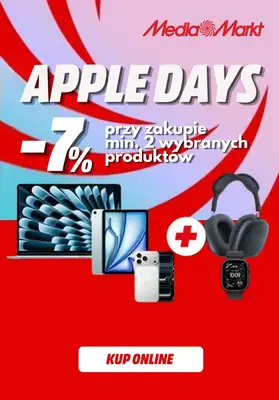 Media Markt - gazetka promocyjna Apple Days - 7% przy zakupie zestawu od środy 18.03 do niedzieli 22.03