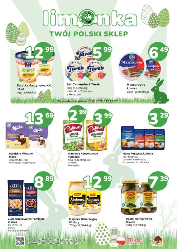 Limonka - gazetka promocyjna Plakaty promocyjne od czwartku 26.03 do soboty 04.04