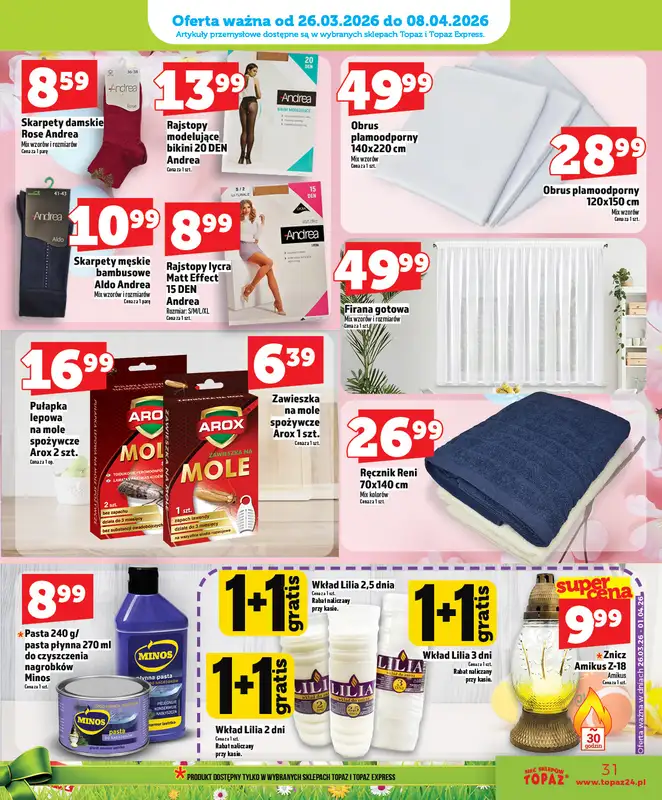 TOPAZ - gazetka promocyjna Nowa oferta od czwartku, 26.03 od czwartku 26.03 do środy 01.04 - strona 31