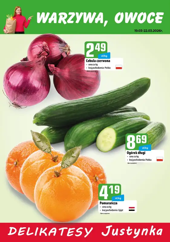 Delikatesy Justynka - gazetka promocyjna Plakaty promocyjne od czwartku 19.03 do niedzieli 22.03
