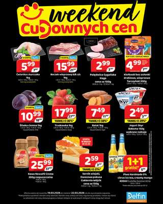 Delfin - gazetka promocyjna Weekend cudownych cen od czwartku 19.03 do niedzieli 22.03
