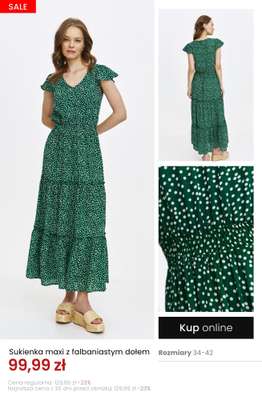 Sukienka maxi z falbaniastym dołem