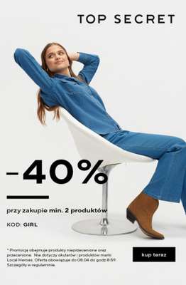 Top Secret - gazetka promocyjna -40% przy zakupie 2 produktów od czwartku 19.03 do środy 08.04
