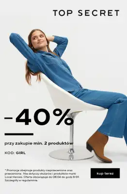 Top Secret - gazetka promocyjna -40% przy zakupie 2 produktów od czwartku 19.03 do środy 08.04