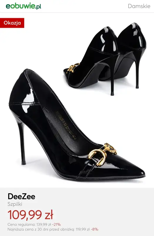 eobuwie.pl - gazetka promocyjna Eleganckie szpilki od 83,99 zł od czwartku 19.03  - strona 8