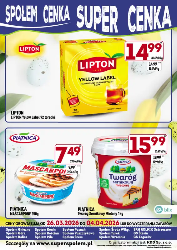 Społem - Blisko i Korzystnie - gazetka promocyjna Społem cenka, super cenka od czwartku 26.03 do soboty 04.04 - strona 2