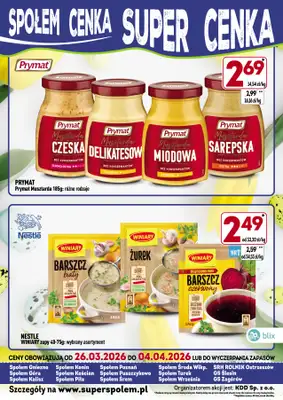 Społem - Blisko i Korzystnie - gazetka promocyjna Społem cenka, super cenka od czwartku 26.03 do soboty 04.04 - strona 4