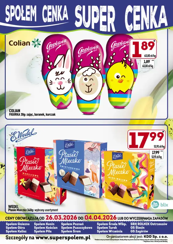 Społem - Blisko i Korzystnie - gazetka promocyjna Społem cenka, super cenka od czwartku 26.03 do soboty 04.04 - strona 3