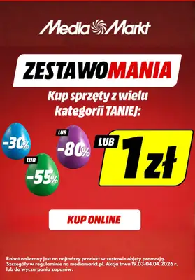 Media Markt - gazetka promocyjna ZestawoMania! Piąty produkt za 1zł! od piątku 20.03 do soboty 04.04