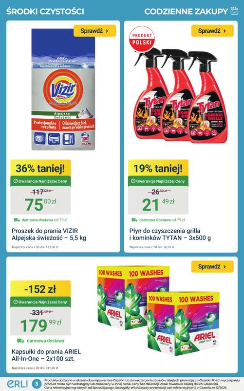 ERLI - gazetka promocyjna Codzienne zakupu taniej do -65% na ERLI! od poniedziałku 23.03 do niedzieli 29.03 - strona 3