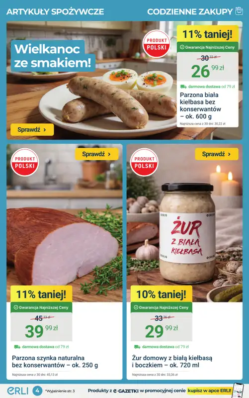 ERLI - gazetka promocyjna Codzienne zakupu taniej do -65% na ERLI! od poniedziałku 23.03 do niedzieli 29.03 - strona 4