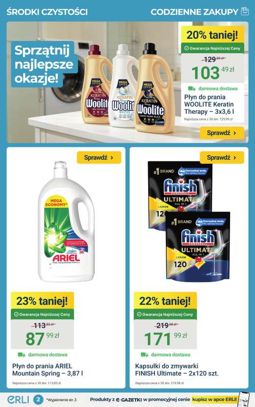 ERLI - gazetka promocyjna Codzienne zakupu taniej do -65% na ERLI! od poniedziałku 23.03 do niedzieli 29.03 - strona 2