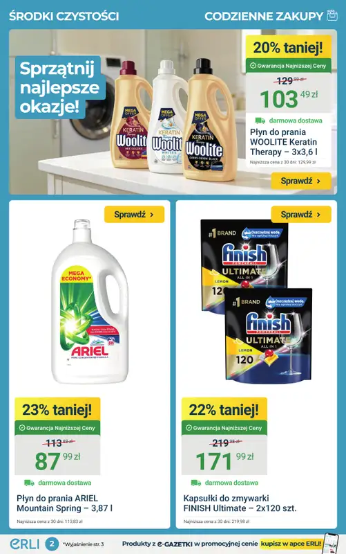 ERLI - gazetka promocyjna Codzienne zakupu taniej do -65% na ERLI! od poniedziałku 23.03 do niedzieli 29.03 - strona 2