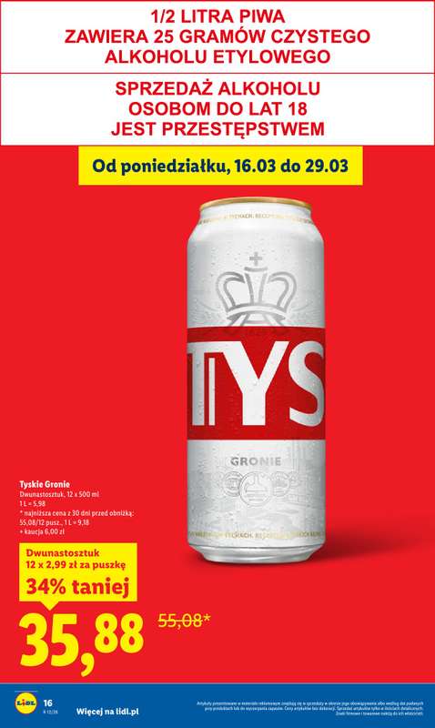 Lidl - gazetka promocyjna Oferta od czwartku od czwartku 19.03 do soboty 21.03 - strona 16